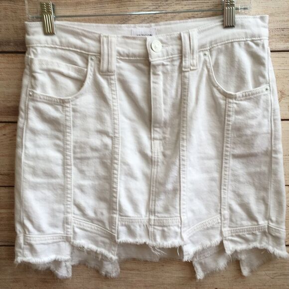 HUDSON WEEKENDER STEP HEM MINI SKIRT IN WHITE‎ - Picture 7 of 7
